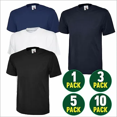 Buy Uneek 1 3 5 10 PACK Men's Classic T-Shirt Short Sleeve Work Tee TShirt UC301 LOT • 14.07£