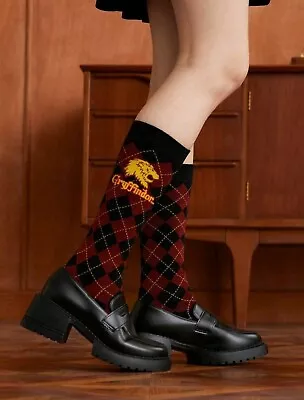 Buy Harry Potter Calf Socks Gryffindor Checked Womens Girls Fan Merch Gift • 6.55£