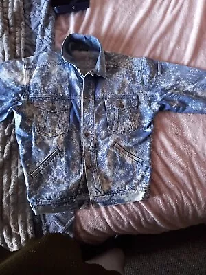 Buy Bleached Denim Jacket Customised Size Large Mens Blue Sklnhead Mod Punk Rock Coa • 14.99£