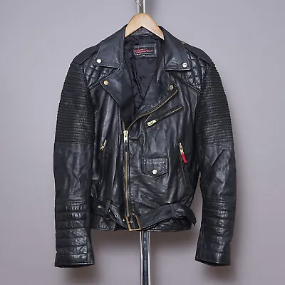 Buy Trapstar Leather Jacket Small Black Mens Uk 38 Biker Moto Eu 48 Us 38 • 200£