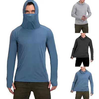 Buy Outdoor Fishing Casual UV Shirts UPF50+ Men's Sun Protection Hoodies Long Sleeve • 12.34£