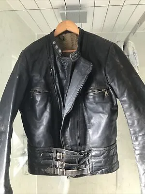 Buy Original Vintage Leather Biker Jacket From Harro Size Small • 29.99£