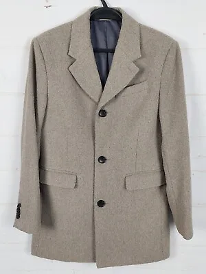 Buy Mena Moss London Slim Fit Smart Overcoat Wool Blend Oatmeal Beige 36S Used • 21£