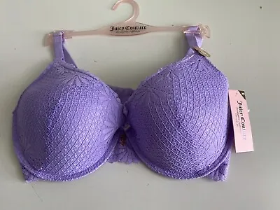 Buy Juicy Couture Sexy T-Shirt Bra Glam Lace Sz 36D Underwire JC5250AG Gamma Ray NEW • 17.01£