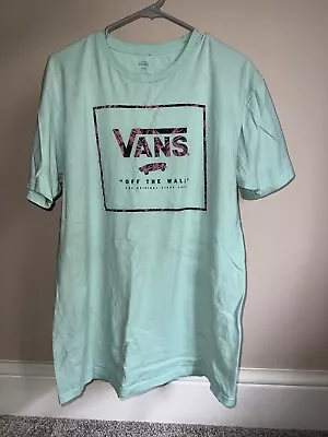 Buy Vans Men’s T-Shirt Light Blue With Pink Design Size Large • 16.99£