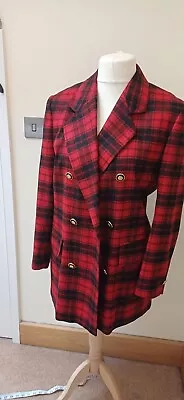 Buy Vintage Red Tartan Checked Jacket. Lady Diana Vibes, 1980s • 12£