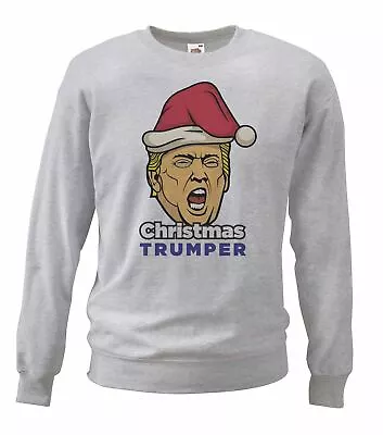 Buy Adults Christmas Trumper Donald USA America Fun Festive Grey Unisex Jumper • 21.95£
