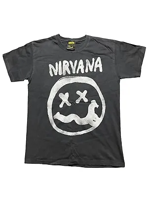 Buy Nirvana Silver Face Size 11/12 Black T Shirt Vanilla Underground 90s Band Tee • 22.99£