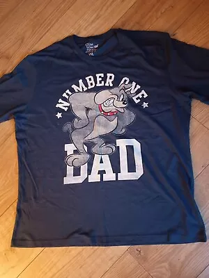 Buy Tom & Jerry Spike - Number One Dad T Shirt. Blue XXL NWOT • 5.99£