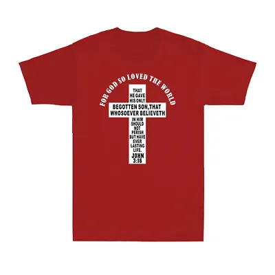 Buy Christian Religious For God So Loved The World Lord Savior Men's T-Shirt T-shirt • 14.99£