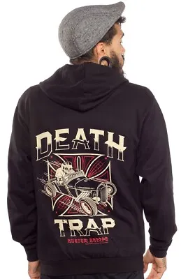 Buy New Kustom Kreeps Sourpuss Death Trap Zip Hoodie Skull Hot Rod Tattoo Rockabilly • 29.99£