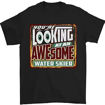 Buy An Awesome Water Skier Skiing Mens T-Shirt 100% Cotton • 10.48£