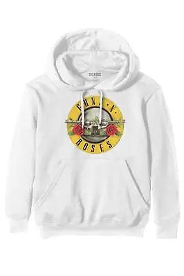 Buy Guns N' Roses Hoodie Classic Band Logo New Official Unisex White Pullover • 32.95£