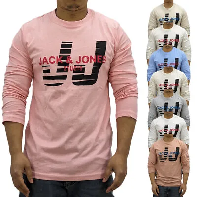 Buy Jack & Jones Mens T Shirts Crew Neck Slim Fit Long Sleeve T-Shirt Casual Tee Top • 8.99£