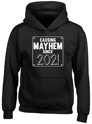 Buy Causing Mayhem Since - 2021 Childrens Kids Hooded Top Hoodie Boys Girls • 13.99£