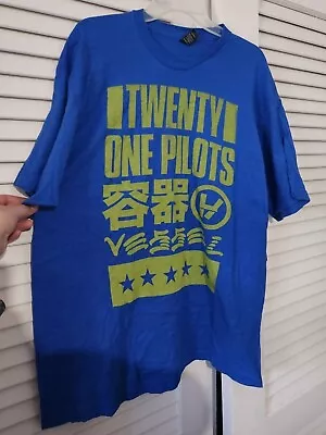Buy NEW RARE Twenty One Pilots 2014 Era XL Tour Tee Shirt Blue + Yellow • 189£