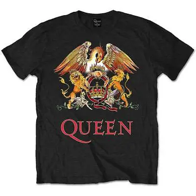 Buy ** Queen Classic Crest Logo Official Licensed ( Plus Size) T-shirt ** • 16£