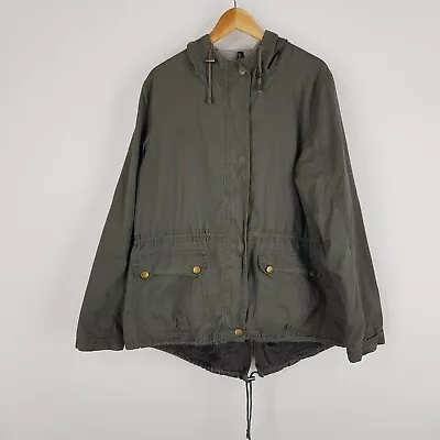 Buy Garage Womens Size 18 Khaki Dusty Green Jacket Zip Up Front Drawstring • 27.81£