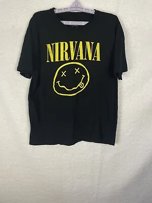 Buy NIRVANA Smiley Face Tour T-shirt Kurt Cobain Rock Men's XL Grunge Rock Concerts • 10.41£
