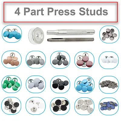 Buy Press Stud 15mm Snaps Fastener Kit Heavy Duty For Bag Leather Craft With Tool • 74.29£