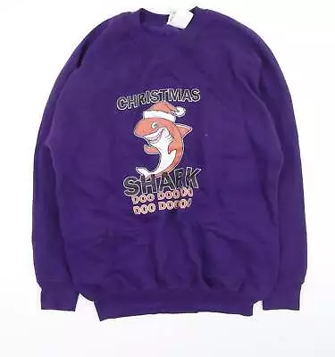 Buy Russel Mens Purple Cotton Pullover Sweatshirt Size L - Christmas Jumper • 8£