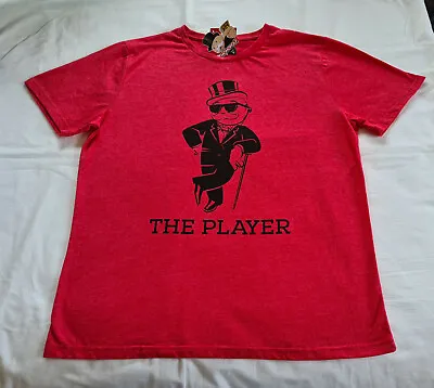 Buy Mr Monopoly The Player Mens Red Printed Short Sleeve T Shirt Size XL New • 12.63£