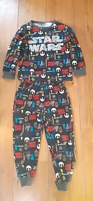 Buy Boys Warm Star Wars Pyjama Set Age 5 - 6 Years • 1.99£