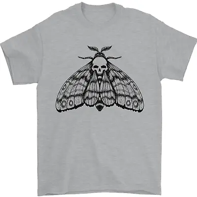 Buy A Gothic Moth Skull Mens T-Shirt 100% Cotton • 8.49£