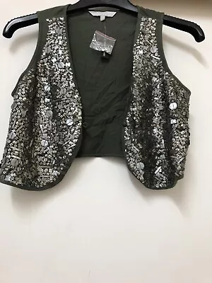 Buy Embellished Sequin Boho Gypsy Festival Free People Style Jacket Vest Waistcoat!! • 15£