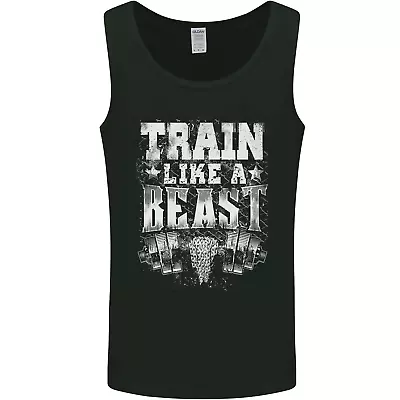 Buy Train Like A Beast Gym Training Top Mens Vest Tank Top • 10.49£