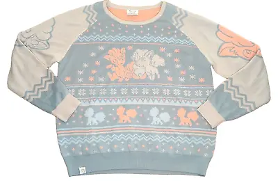 Buy RARE Pokemon Center Snowflake Knit Christmas Sweater SZ XL Pastel Vulpix Alolan • 93.55£