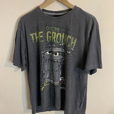 Buy Sesame Street Shirt Mens Large Grey The Grouch Graphic Tee T Shirt • 9.99£