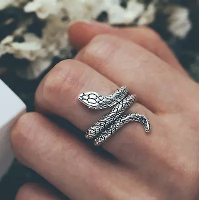 Buy Cool Snake Adjustable Ring 925 Sterling Silver Plt Women Girl Men Jewellery Gift • 3.25£