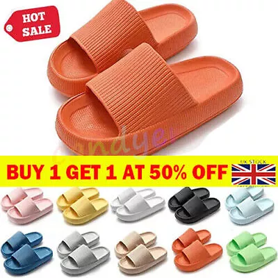 Buy UK PILLOW SLIDES Ultra-Soft Sandals Anti-Slip Slippers Extra Cloud Shoes.Sizes+. • 4.86£