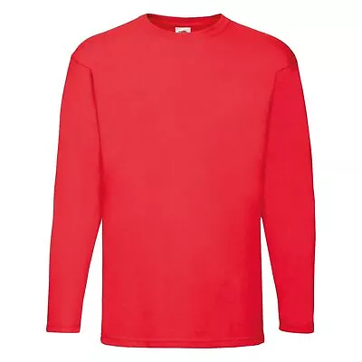 Buy FOTL New Men's Long Sleeve T-Shirt Round Neck Valueweight Plain Mens Tee T Shirt • 7.26£