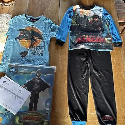 Buy How To Train Your Dragon Bundle -Hiccup Dress Up Outfit L , T-shirt And PJs • 26£