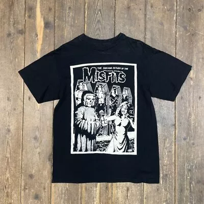 Buy MisFits T-Shirt Mens Vintage Y2K Graphic Print Short Sleeve Tee Black Medium • 15£