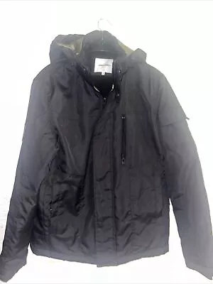 Buy Men’s Jack And Jones Black Jacket Uk Small Hooded Winter Coat • 20£