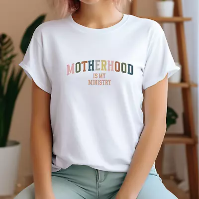 Buy Motherhood Is Ministry Christian Quote Short Sleeve Men Women Unisex T Shirt • 9.99£