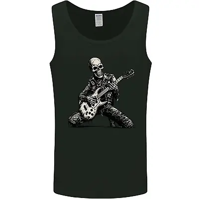 Buy Rock N Roll Skeleton Skull Guitar Player Music Mens Vest Tank Top • 9.99£