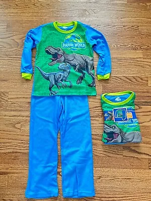 Buy New Boys Jurassic World 2 Pc Pajamas Set Size 6/7 Pants And Long Sleeve Top • 8.64£