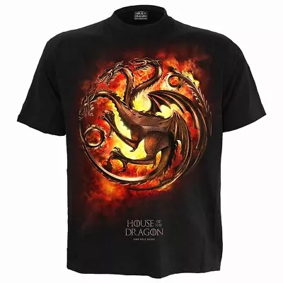 Buy Spiral House Of The Dragon - Dragon Flames T Shirt (Size XL) • 14.99£