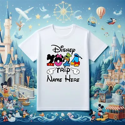 Buy Personalised Disney 2024 T Shirt, Disney Tshirt, Your Name T Shirt, Cartoon Tee • 9.99£