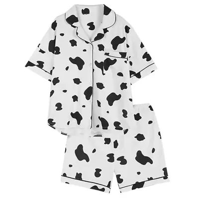 Buy Womens Cow Print Clothing Pajamas Cute Animal Cosplay Costume • 12.49£