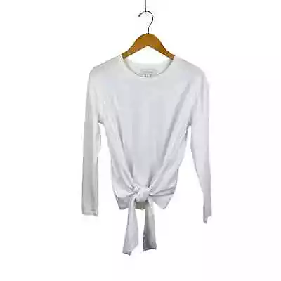 Buy Witchery White Cotton Tie Front Long Sleeve Tee XS • 28.88£