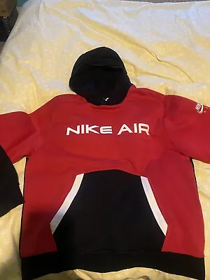Buy Men’s Nike Air Red And Black Hoodie In Excellent Condition  • 35.99£