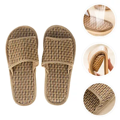 Buy Bamboo Sandals Miss Wide With For Women Home Cool Slippers Flat Dress • 11.38£