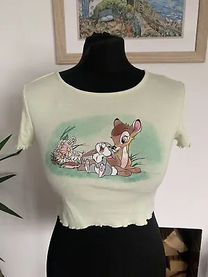 Buy H&M Divided Disney Bambi T Shirt Crop Top - PEANUTS - Size Small • 12.99£