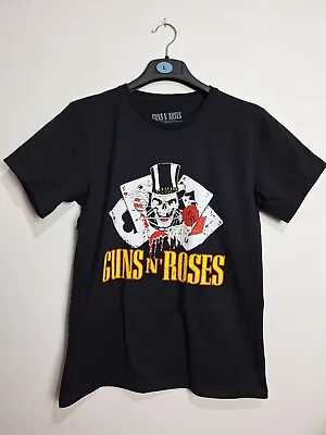 Buy Guns N' Roses Rock Band Tee Black T-Shirt Skull Unisex Deck Of Cards Size Medium • 10£
