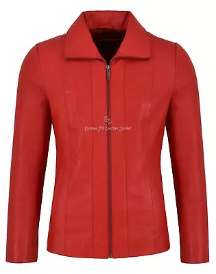 Buy Ladies Leather Jacket Regular Fit Real Soft Lambskin Classic Formal Look 880 • 129.73£